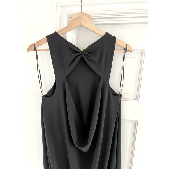 ZARA DRAPED BACK MAXI DRESS BLACK M - Picture 10 of 15